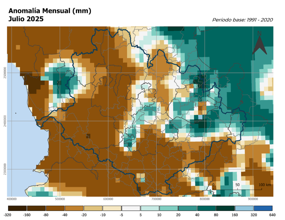 Anomalia mensual de julio 2025