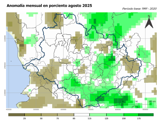 Precipitaciones de agosto 2025